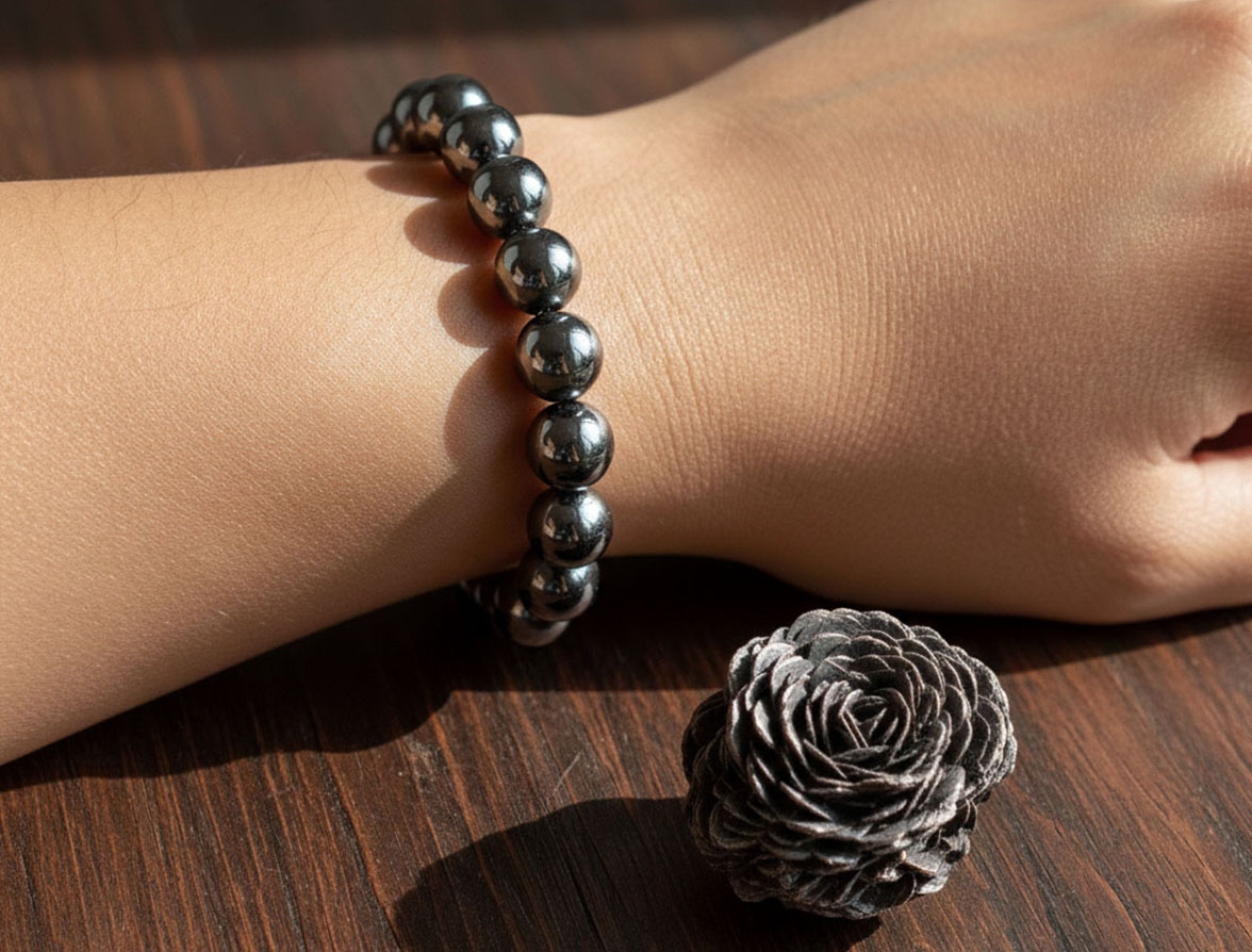 Bracciale Ematite e Rosa di Ferro